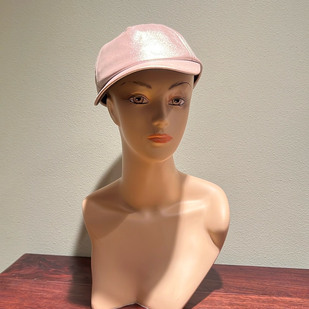 Guess Taupe Polyurethane Coated With Subtle Metallic Look Baseball Cap